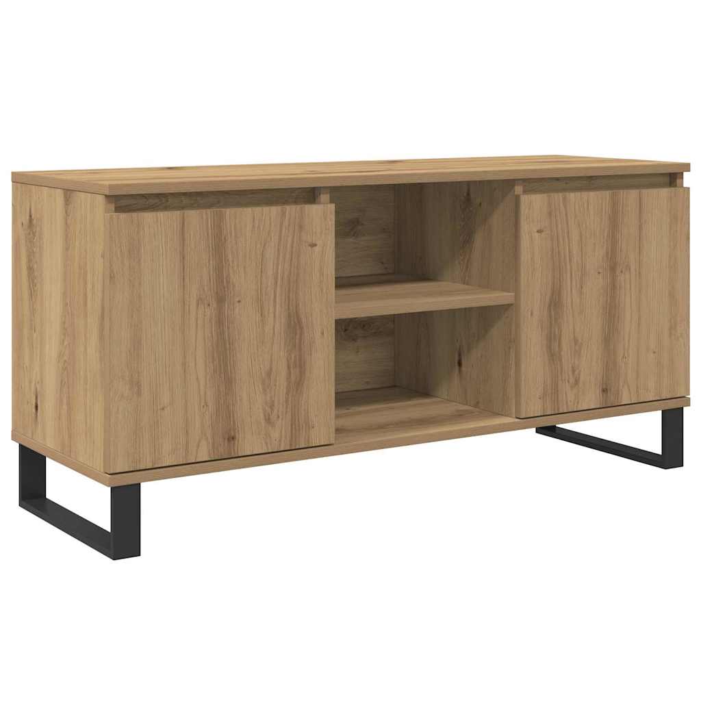Mobile TV-Credenza per TV-Console TV Rovere artigianale 104 x 35 x 50 cm Legno multistrato 129831