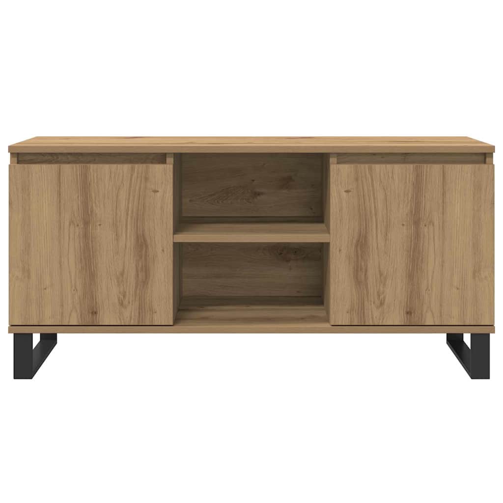 Mobile TV-Credenza per TV-Console TV Rovere artigianale 104 x 35 x 50 cm Legno multistrato 129831