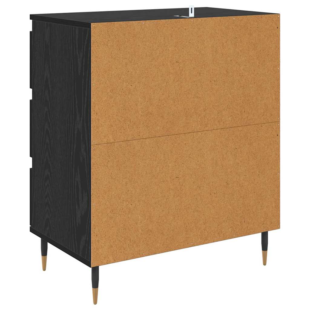 Credenza con cassetto Rovere Nero 60 x 35 x 70 cm Legno multistrato 881946