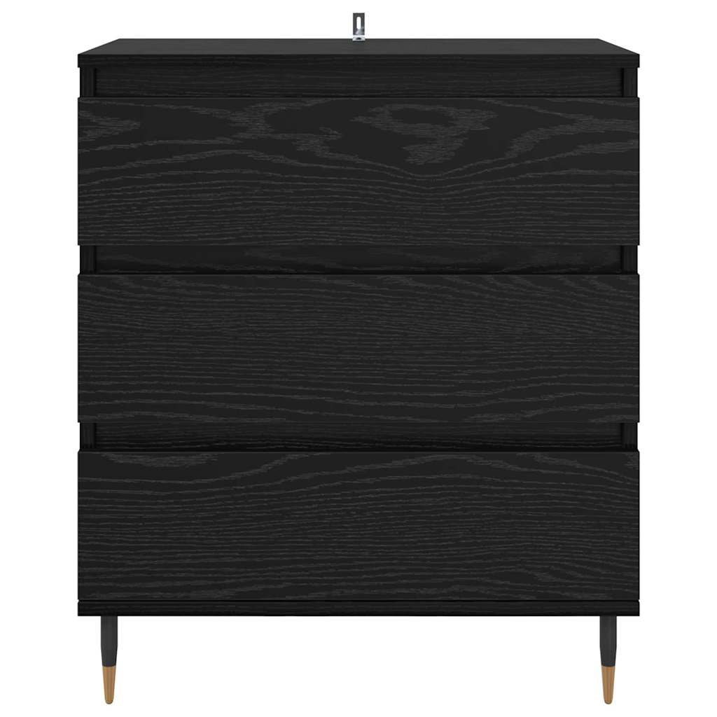 Credenza con cassetto Rovere Nero 60 x 35 x 70 cm Legno multistrato 881946
