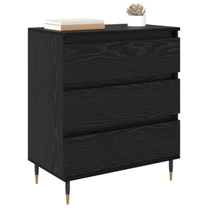Credenza con cassetto Rovere Nero 60 x 35 x 70 cm Legno multistrato 881946