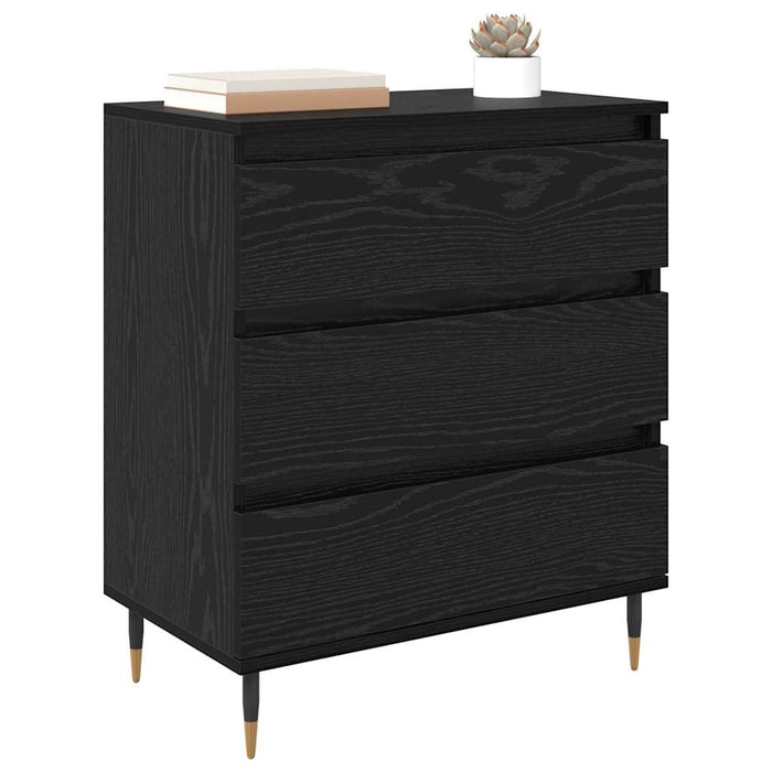 Credenza con cassetto Rovere Nero 60 x 35 x 70 cm Legno multistrato 881946