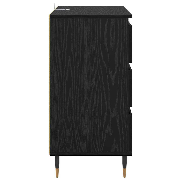 Credenza con cassetto Rovere Nero 60 x 35 x 70 cm Legno multistrato 881946