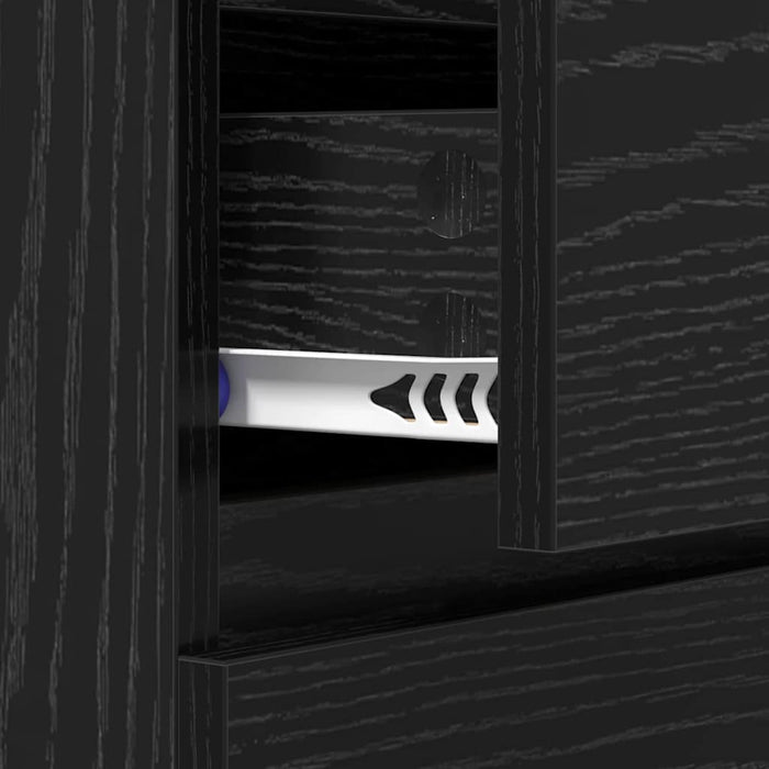 Credenza Rovere Nero 60 x 35 x 70 cm Legno multistrato 881955