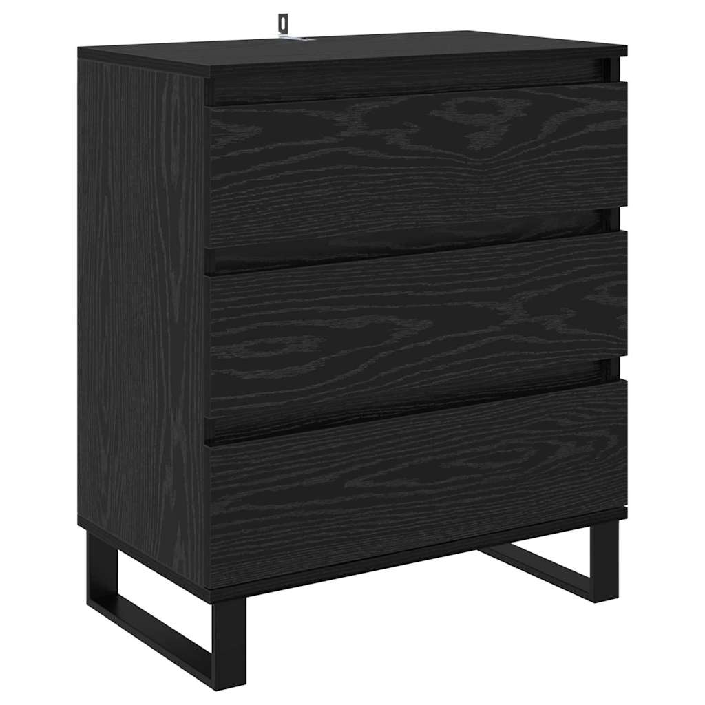 Credenza Rovere Nero 60 x 35 x 70 cm Legno multistrato 881955