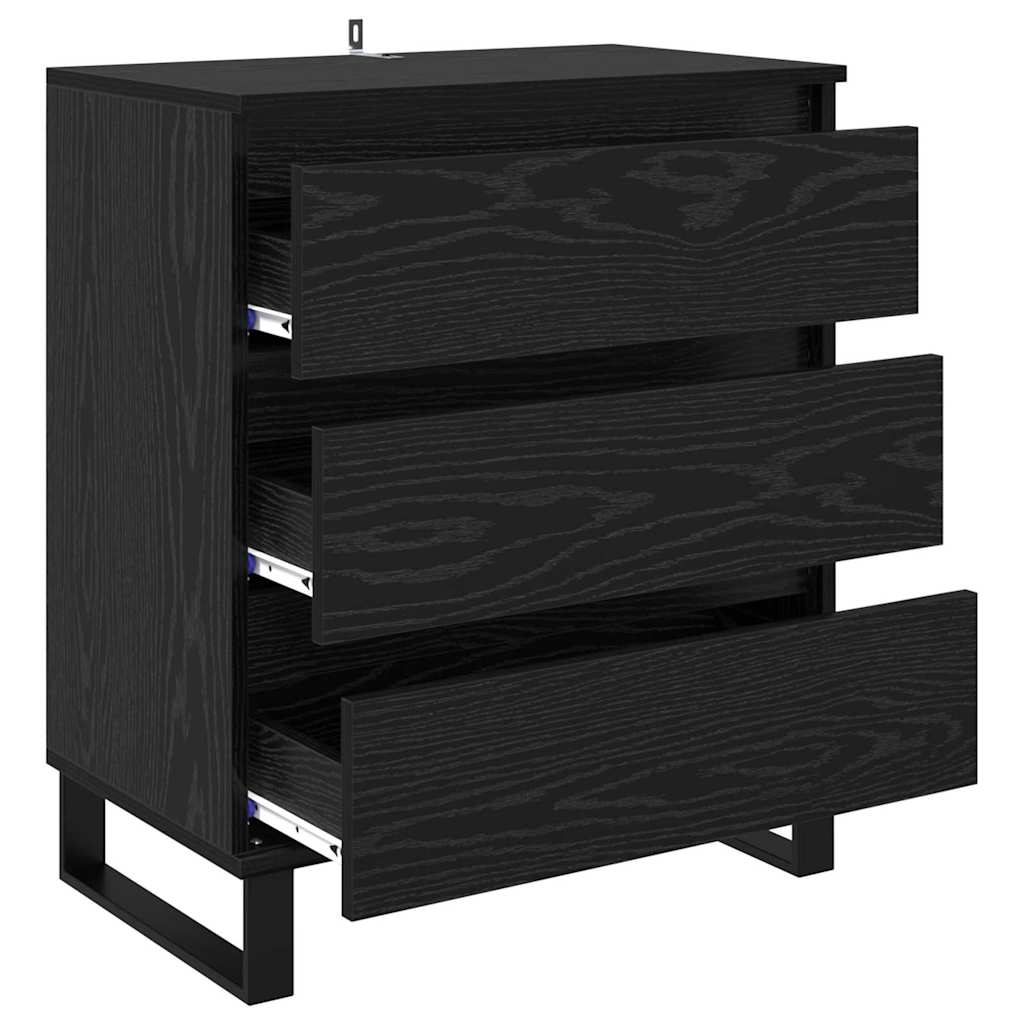 Credenza Rovere Nero 60 x 35 x 70 cm Legno multistrato 881955