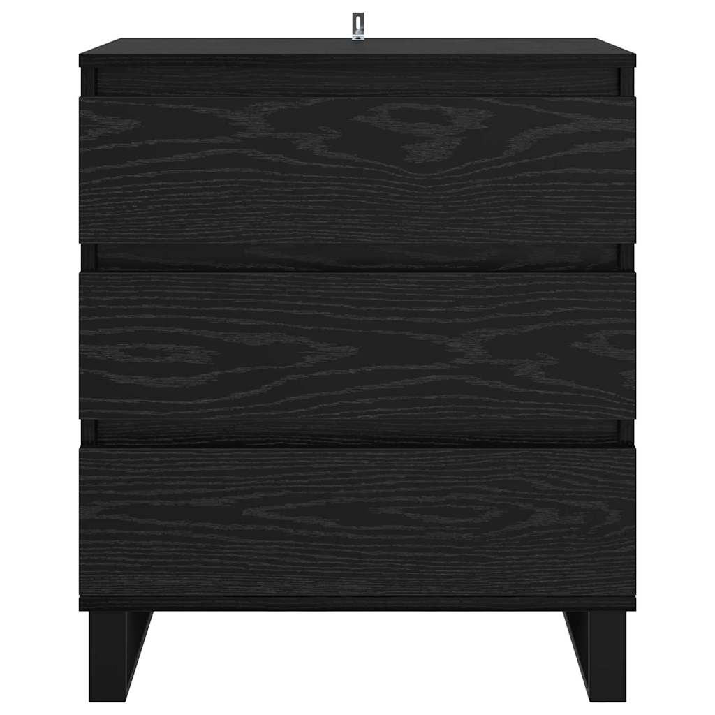Credenza Rovere Nero 60 x 35 x 70 cm Legno multistrato 881955