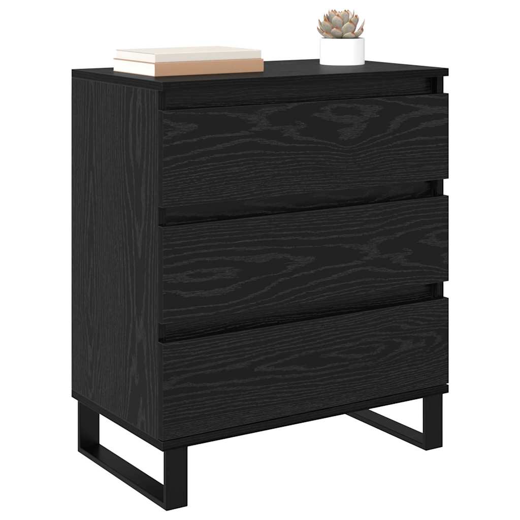 Credenza Rovere Nero 60 x 35 x 70 cm Legno multistrato 881955