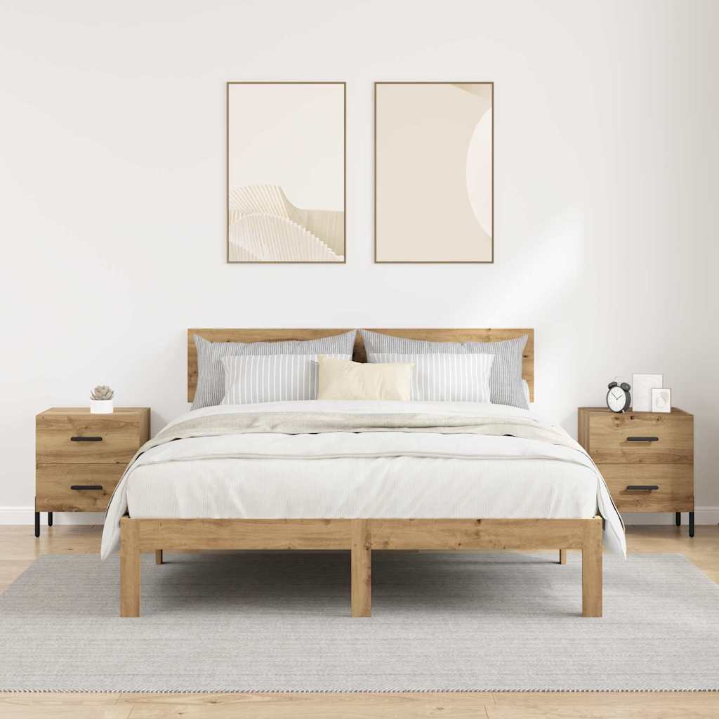 Armadio da Notte 2 pcs rovere artigianale 40 x 35 x 47,5 cm 882027