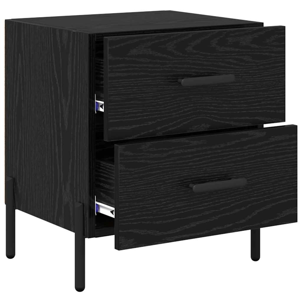 Armadio da Notte con cassetto Rovere nero 40 x 35 x 47,5 cm 882028