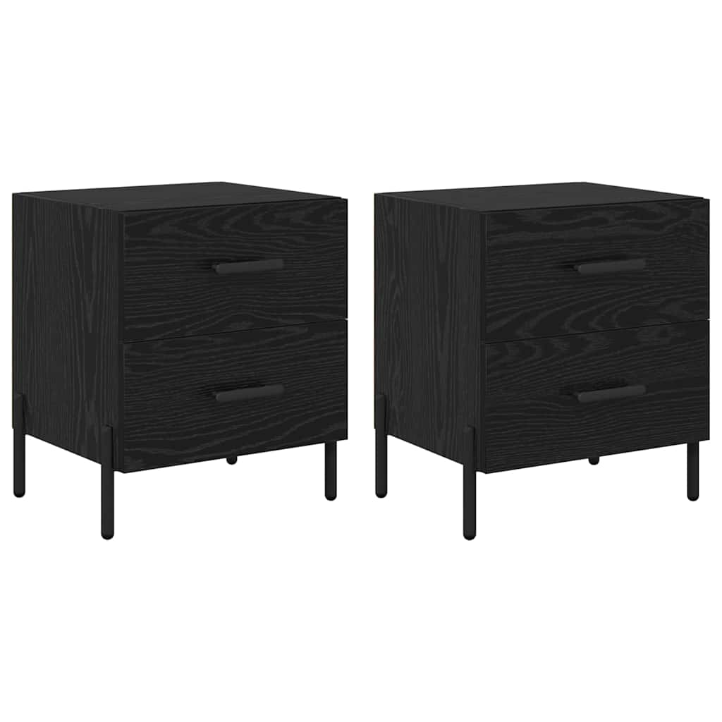 Armadio da Notte 2 pcs Rovere nero 40 x 35 x 47,5 cm 882029