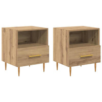 Comodino 2 pz-Set di 2 Tavolino da notte Marrone 40 x 35 x 47,5 cm Legno multistrato