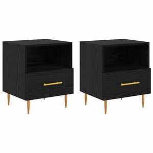 Comodino 2 pcs Nero 40 x 35 x 47,5 cm Legno multistrato 882080
