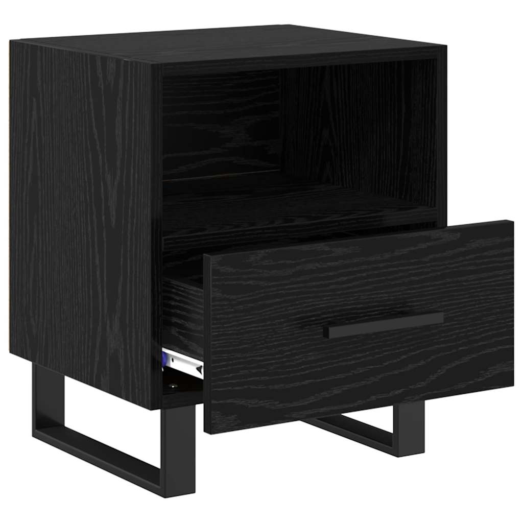 Armadio da Notte con cassetto Rovere nero 40 x 35 x 47,5 cm 882090