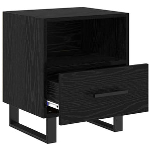 Armadio da Notte con cassetto Rovere nero 40 x 35 x 47,5 cm 882090