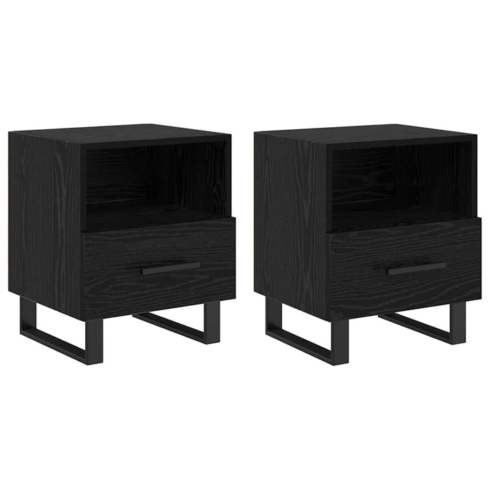 Armadio da Notte 2 pcs Rovere nero 40 x 35 x 47,5 cm 882091