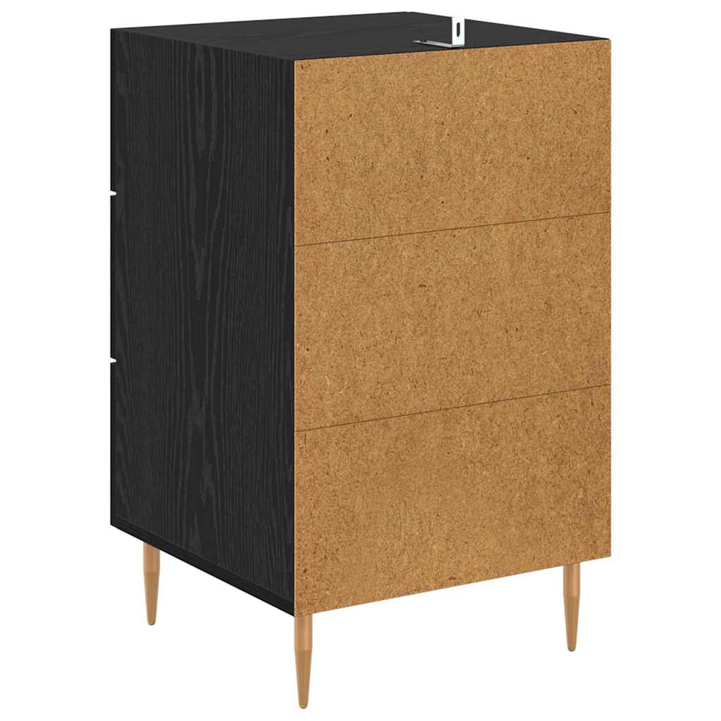 Armadio da Notte Rovere Nero 40 x 40 x 66 cm Legno multistrato 882109