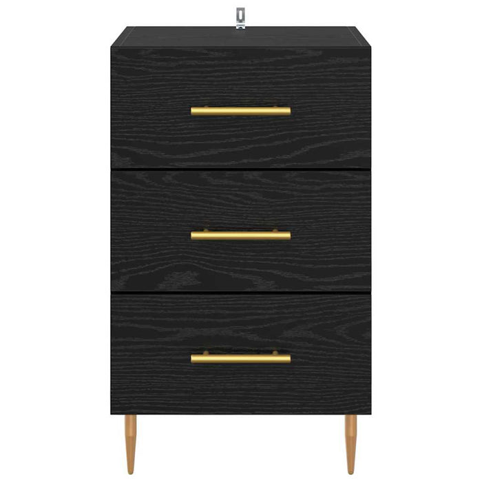 Armadio da Notte Rovere Nero 40 x 40 x 66 cm Legno multistrato 882109