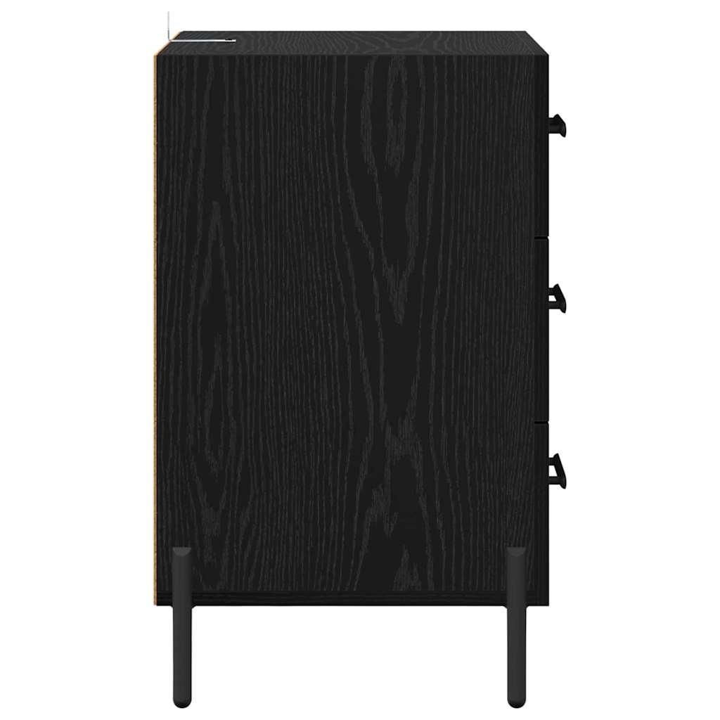 Armadio da Notte Rovere nero 40 x 40 x 66 cm Legno multistrato 882127