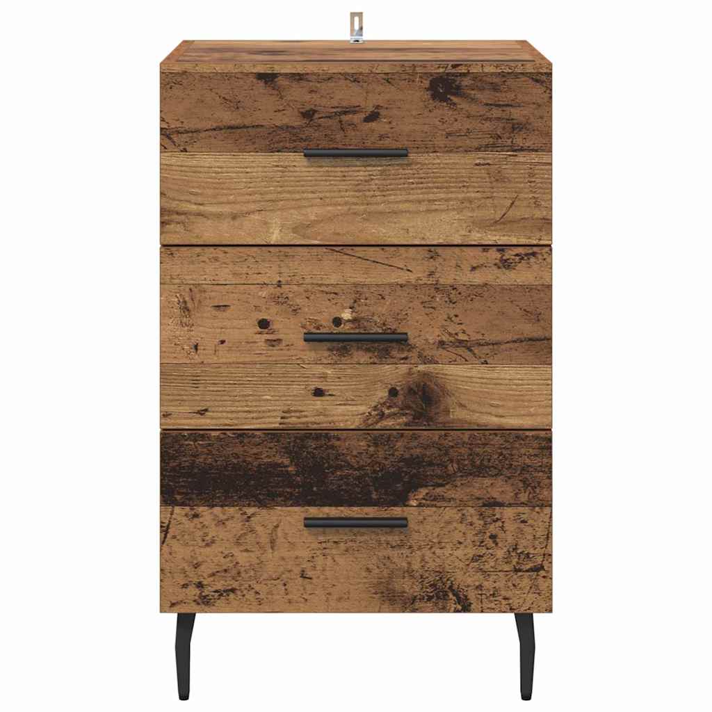 Armadio da Notte con cassetto Legno vecchio 40 x 40 x 66 cm 882134