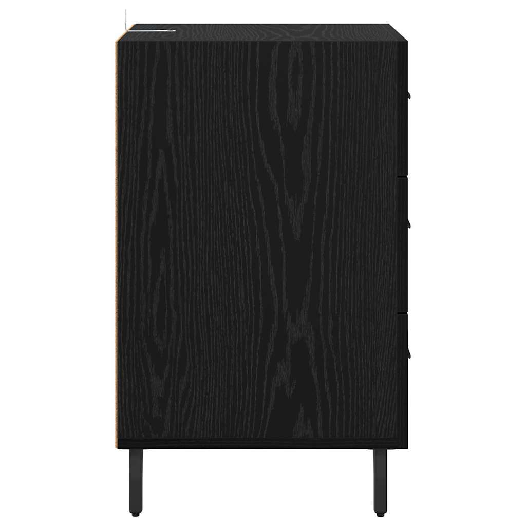 Armadio da Notte Rovere Nero 40 x 40 x 66 cm Legno multistrato 882136