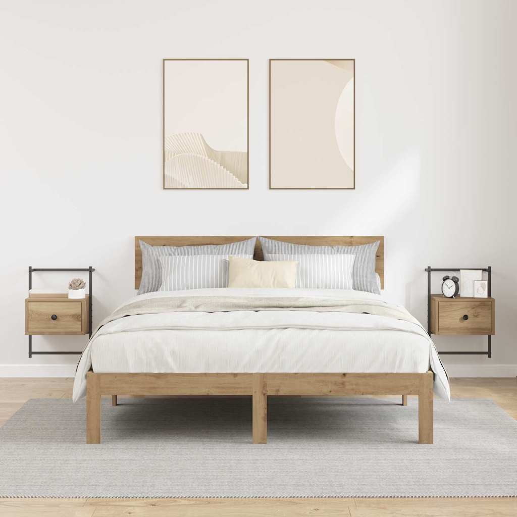 Armadio da Notte 2 pcs Rovere artigianale 35 x 30 x 51 cm 882166