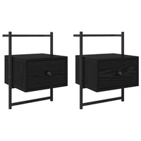 Armadio da Notte con cassetto 2 pcs Rovere Nero 35 x 30 x 51 cm 882168