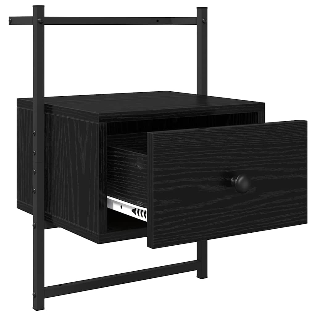 Armadio da Notte con cassetto 2 pcs Rovere Nero 35 x 30 x 51 cm 882168