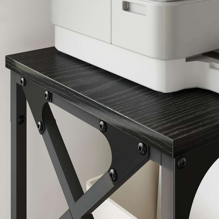 Supporto per Stampante Regolabile Rovere Nero 40 x 30 x 31 cm 882177