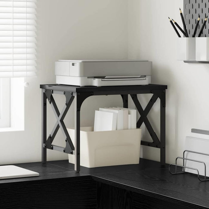 Supporto per Stampante Regolabile Rovere Nero 40 x 30 x 31 cm 882177