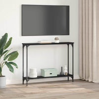 Tavolo consolle con lo scaffale Rovere Nero 102 x 23 x 15.5 cm 882192