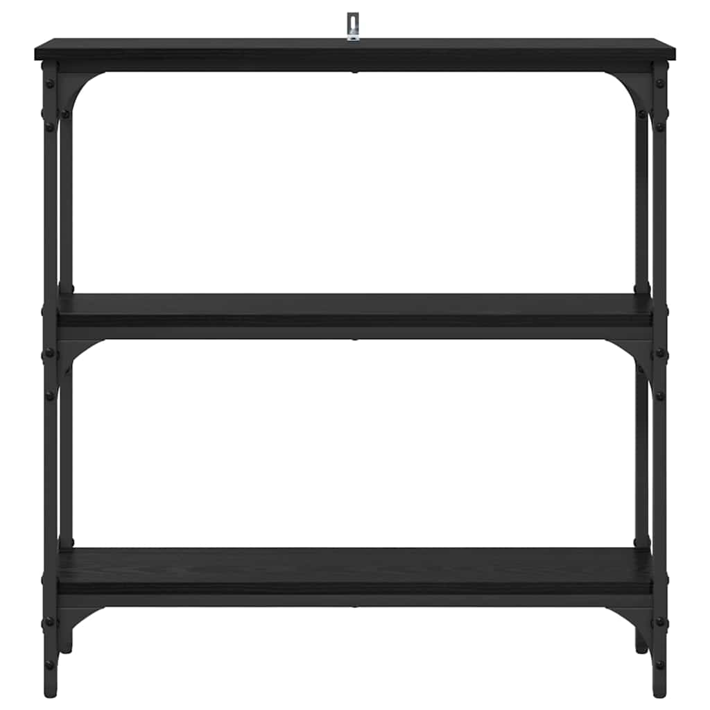 Tavolo consolle con lo scaffale Rovere nero 75 x 22.5 x 75 cm 882198