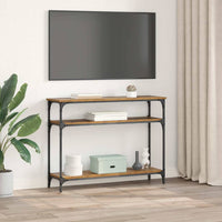 Tavolo consolle con lo scaffale Legno vecchio 100 x 29 x 75 cm 882199