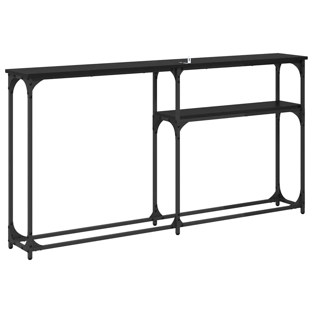 TavoloConsolle Rovere nero 145x22.5x75cm Legno multistrato 882216