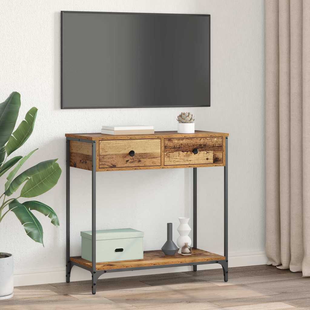 Tavolo consolle con cassetto Legno vecchio 75 x 34,5 x 75 cm 882248