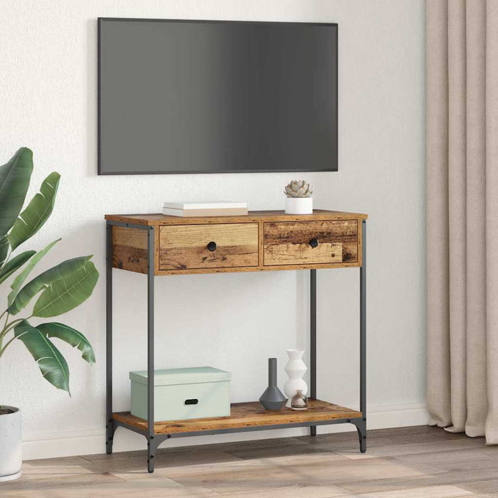 Tavolo consolle con cassetto Legno vecchio 75 x 34,5 x 75 cm 882248