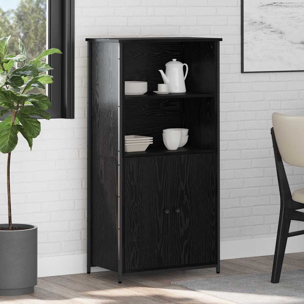 Credenza-Buffet-Armadio da cucina Rovere Nero 62 x 36 x 121,5 cm Legno multistrato