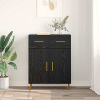 Credenza Rovere Nero 69,5 x 34 x 90 cm Legno multistrato 882265