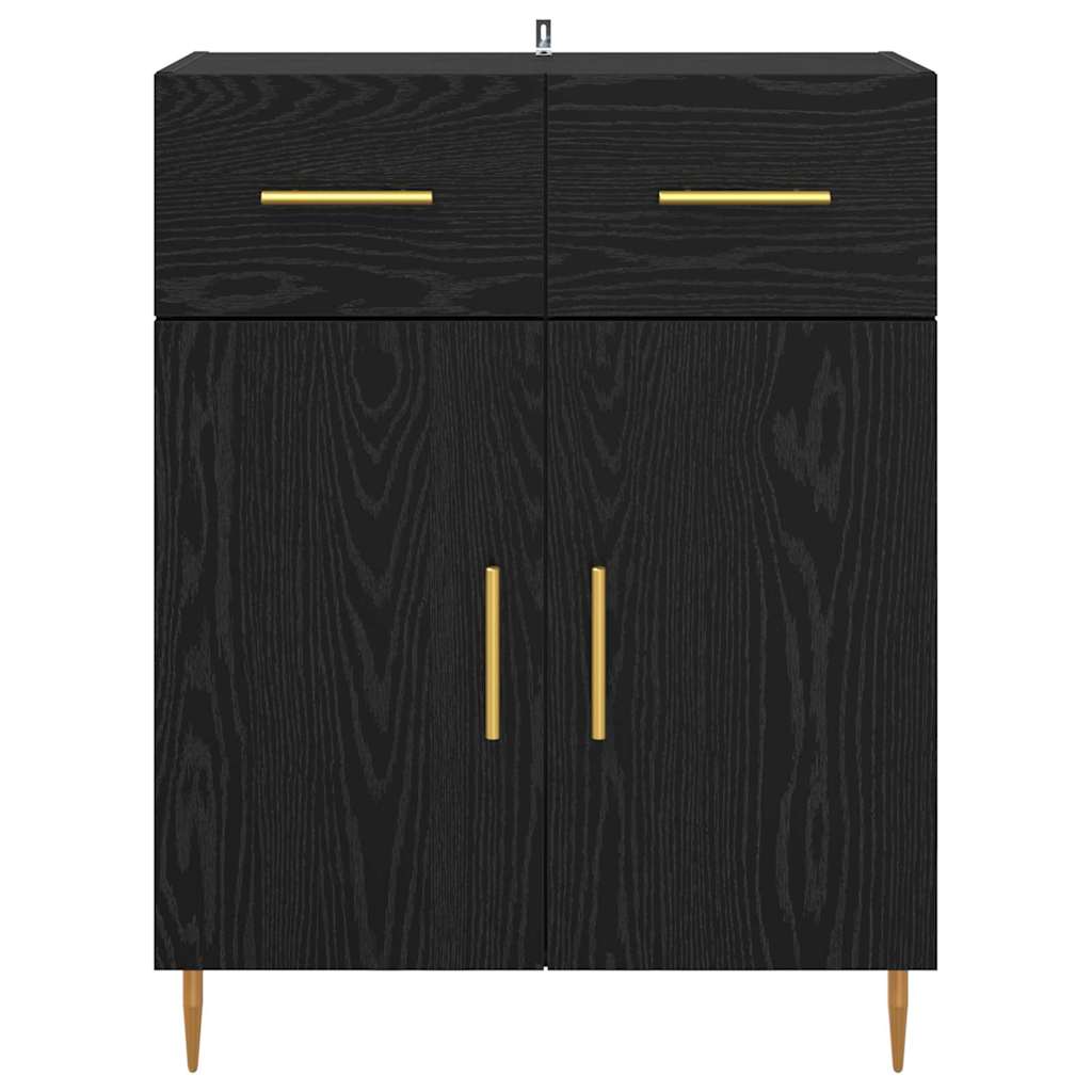 Credenza Rovere Nero 69,5 x 34 x 90 cm Legno multistrato 882265