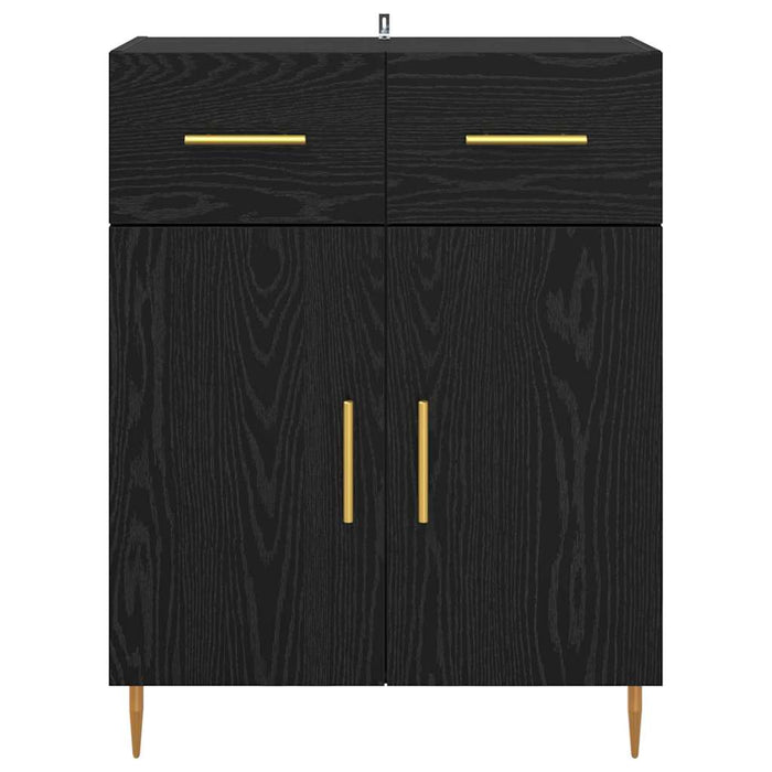 Credenza Rovere Nero 69,5 x 34 x 90 cm Legno multistrato 882265