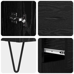 Credenza Rovere Nero 69,5 x 34 x 90 cm Legno multistrato 882274