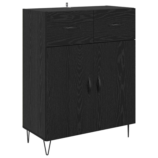 Credenza Rovere Nero 69,5 x 34 x 90 cm Legno multistrato 882274
