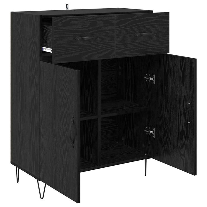 Credenza Rovere Nero 69,5 x 34 x 90 cm Legno multistrato 882274