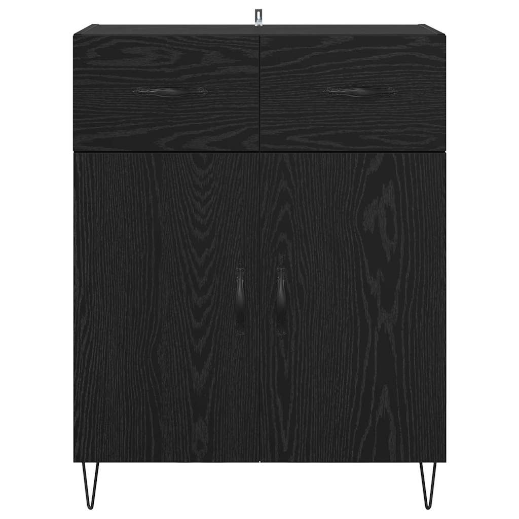 Credenza Rovere Nero 69,5 x 34 x 90 cm Legno multistrato 882274