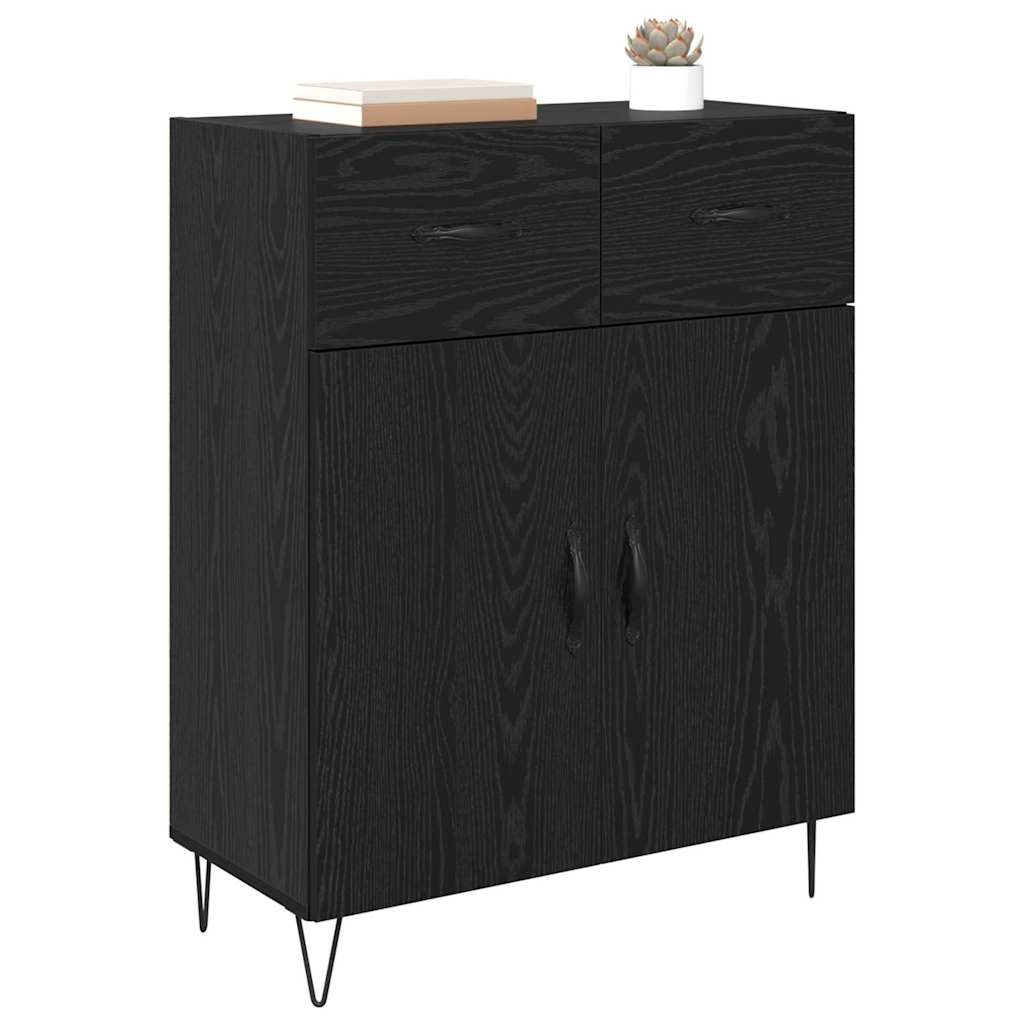 Credenza Rovere Nero 69,5 x 34 x 90 cm Legno multistrato 882274