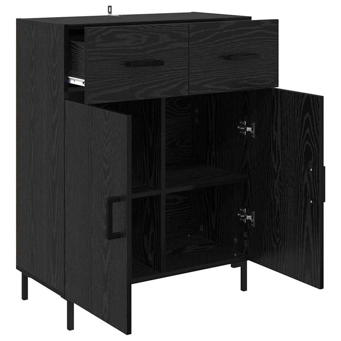 Credenza Rovere Nero 69,5 x 34 x 90 cm Legno multistrato 882283