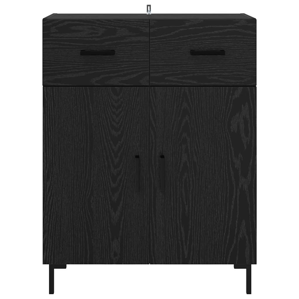 Credenza Rovere Nero 69,5 x 34 x 90 cm Legno multistrato 882283