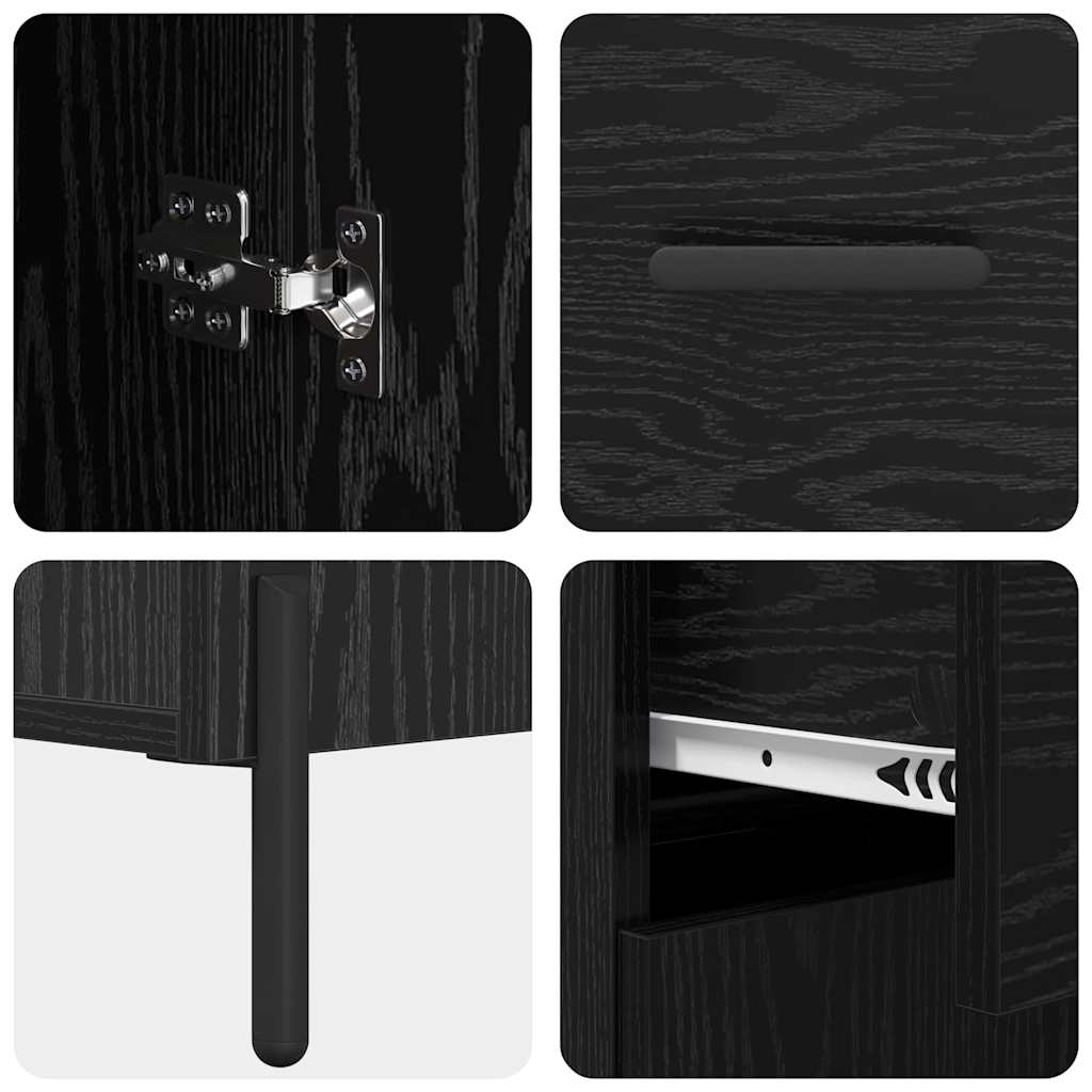 Credenza Rovere Nero 69,5 x 34 x 90 cm Legno multistrato 882292