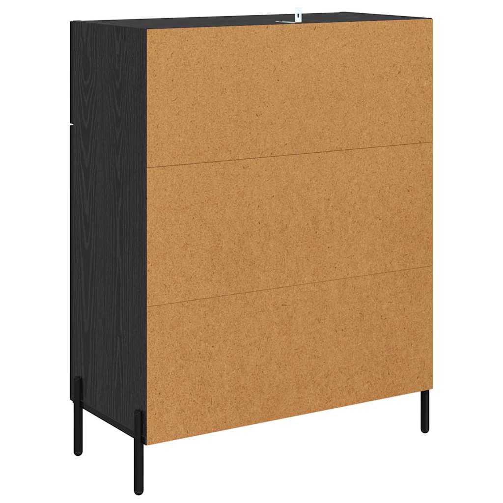 Credenza Rovere Nero 69,5 x 34 x 90 cm Legno multistrato 882292