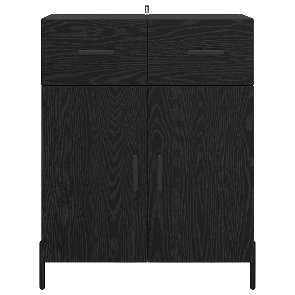 Credenza Rovere Nero 69,5 x 34 x 90 cm Legno multistrato 882292